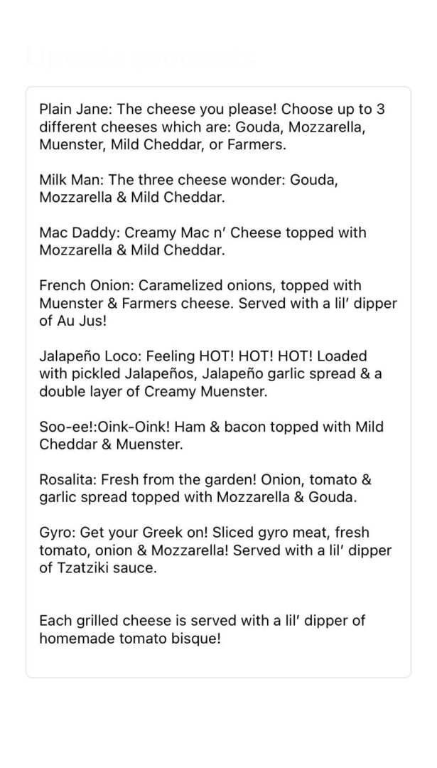 Mr. P's Grilled Cheese Food Truck - Ixonia Bank